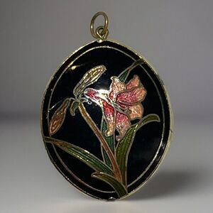 Cloisonné Amaranthus Flower Pendant Retro Romantic Feminine